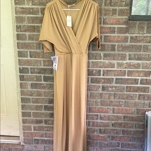 Koh Koh NWT Elegant Gold Maxi Dress